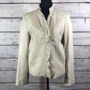 Lamb Leather Jacket Off White